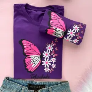 T-Shirt Borboleta Flores