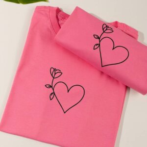 T-Shirt Heart Flowers