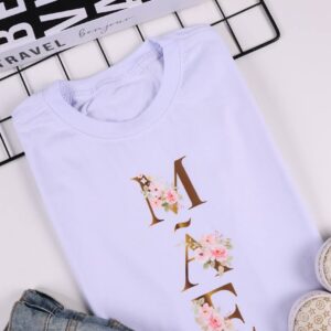 T-Shirt Mãe Flores Dourado