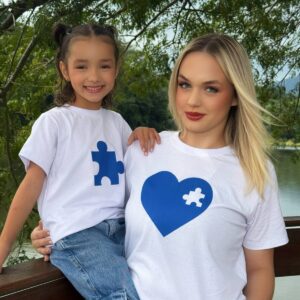 Conjunto T-Shirt Mãe Coração